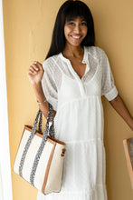 Load image into Gallery viewer, Haley Canvas Tote w/ Contrast Straps: Camel