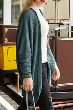 Load image into Gallery viewer, Open Front Long Cardigan: Teal