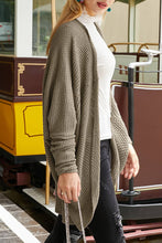 Load image into Gallery viewer, Open Front Long Cardigan: Taupe