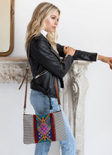 Load image into Gallery viewer, Felicity Aztec Embroidered Crossbody: Black