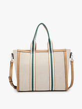 Load image into Gallery viewer, Haley Canvas Tote w/ Contrast Straps: Camel