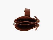 Load image into Gallery viewer, Two-Compartment Crossbody Bag with Braid Detail: Brown
