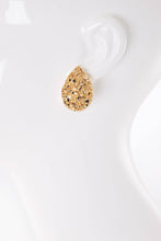 Load image into Gallery viewer, Gold Shimmer Teardrop Stud Earrings

