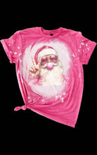 Load image into Gallery viewer, Bubblegum Santa Christmas Bleached Tee
