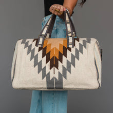 Load image into Gallery viewer, White, Gray &amp; Camel Western Duffel
