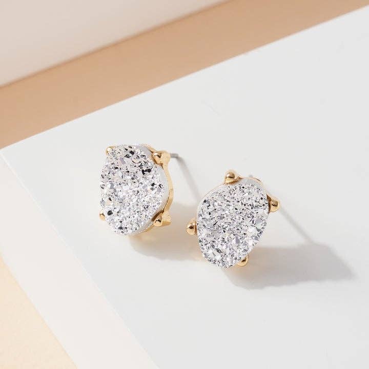 Druzy Stone Stud Earring