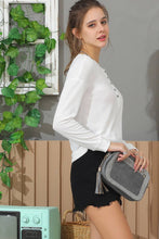 Load image into Gallery viewer, V-Neck Long Sleeve Top: White
