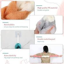 Load image into Gallery viewer, Long Braided Bath Loofah Back Scrubber with Dual Handles
