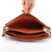 Load image into Gallery viewer, Three Compartments Crossbody Bag: Camel
