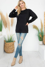 Load image into Gallery viewer, Black French Terry Long Sleeve Top
