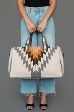 Load image into Gallery viewer, White, Gray &amp; Camel Western Duffel
