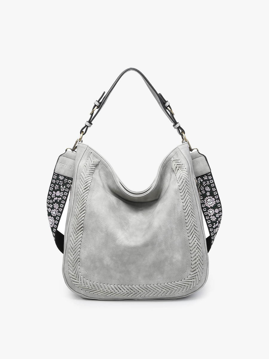 Aris Whipstitch Crossbody: Lt. Grey