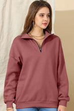 Load image into Gallery viewer, Zip Neck Sweatshirt in Rose
