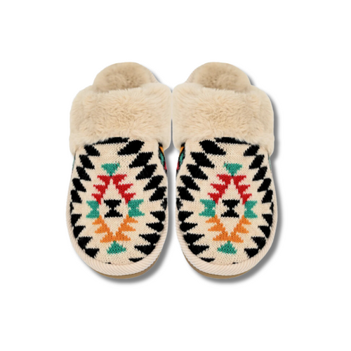 Aztec Slippers in Beige