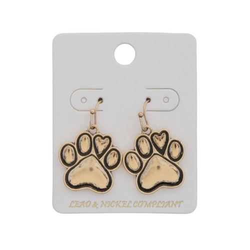 Dog Paw Dangle Earrings