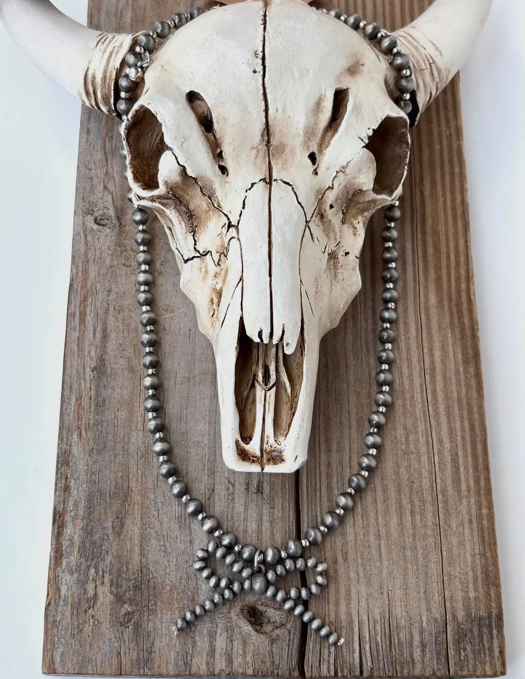 Navajo Style Pearl Bow Coquette Necklace