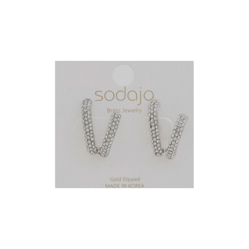 Sodajo V Shaped Earrings in Silver
