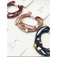 Load image into Gallery viewer, Gold Heart Beaded Hair Ties
