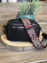 Load image into Gallery viewer, Boho Guitar Strap Women's Crossbody Bag: Black
