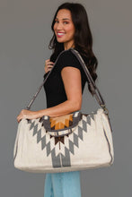 Load image into Gallery viewer, White, Gray &amp; Camel Western Duffel
