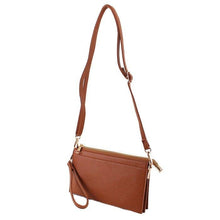 Load image into Gallery viewer, Three Compartments Crossbody Bag: Camel
