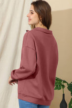 Load image into Gallery viewer, Zip Neck Sweatshirt in Rose
