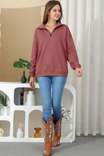 Load image into Gallery viewer, Zip Neck Sweatshirt in Rose
