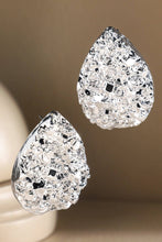 Load image into Gallery viewer, Silver Shimmer Teardrop Stud Earrings
